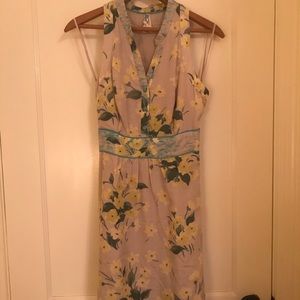 Anthropologie Maeve Silk Floral Dress